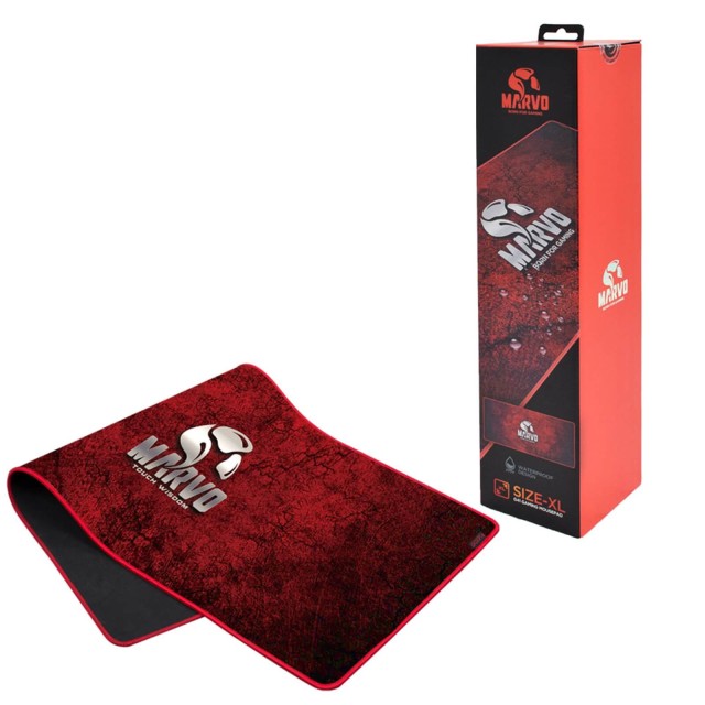 Marvo Scorpion PRO G41 Gaming Mouse Pad, XXL 900x400x3mm, Smooth Surface for Optimal Gaming, Improves Precision and Speed, with Non-Slip Rubber Base and Stitched Edges, Red and Black